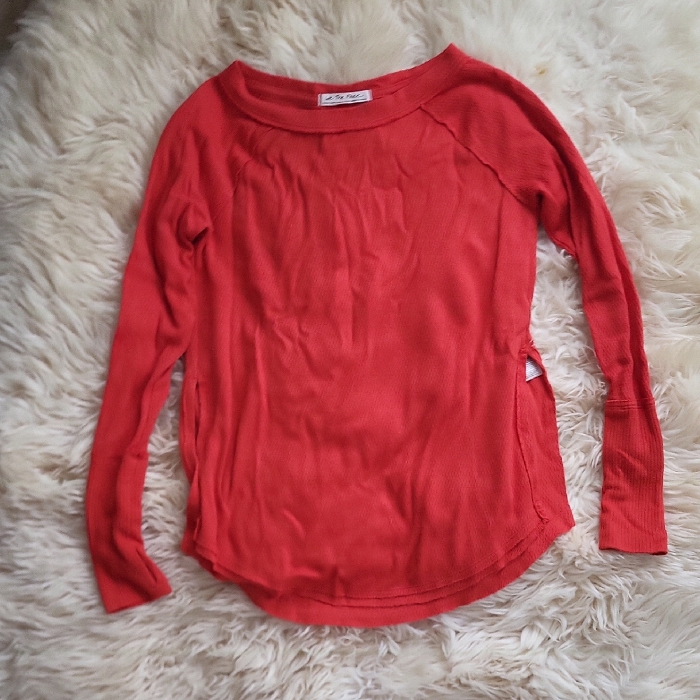 We The Free Vibrant Red Knit Top